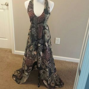 Peacock pattern romper